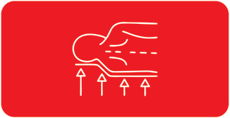 ORTHOPEDIC SPINE ALIGNER  This feature maintains the correct posture of your spine while you sleep.